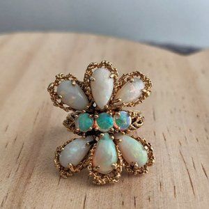 14k Solid Gold Vintage Opal Ring